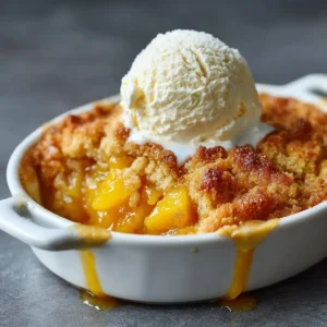 Dump And Bake Peach Cobbler