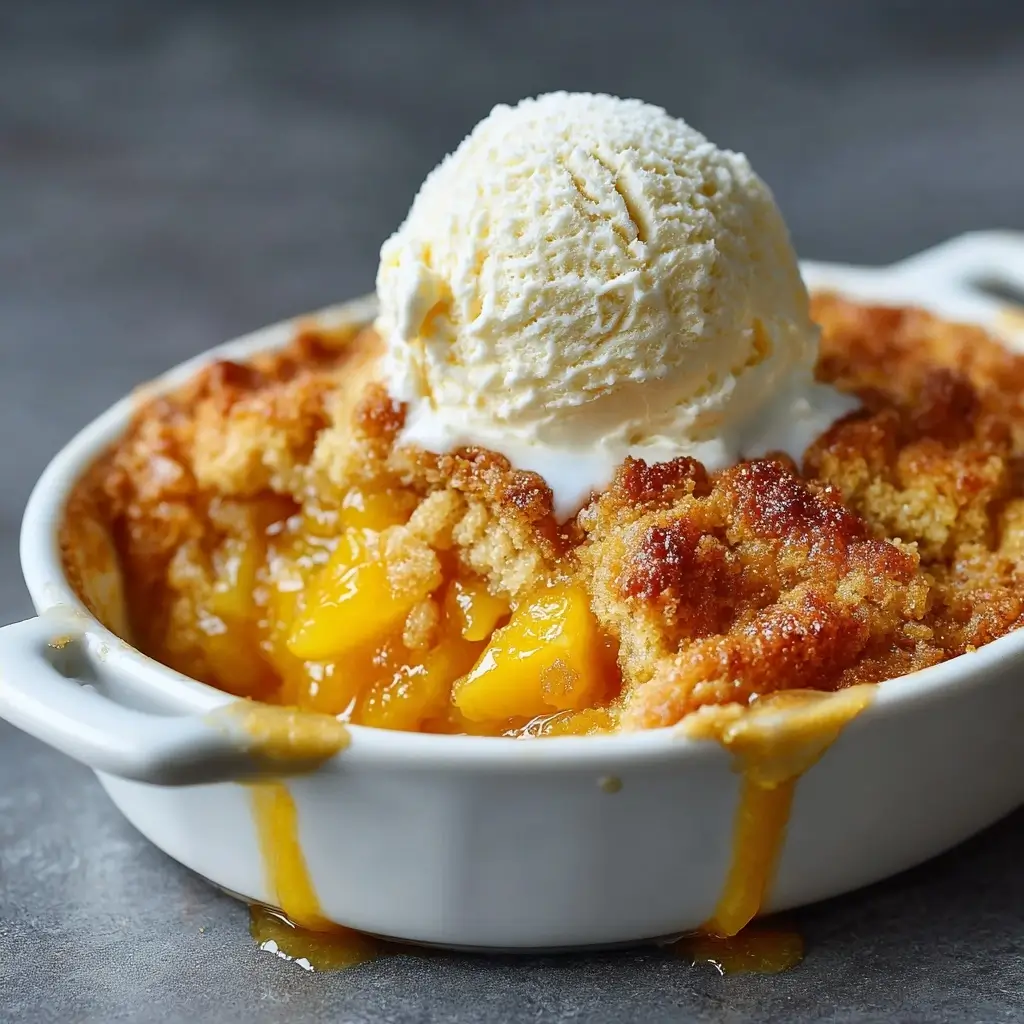 Dump And Bake Peach Cobbler