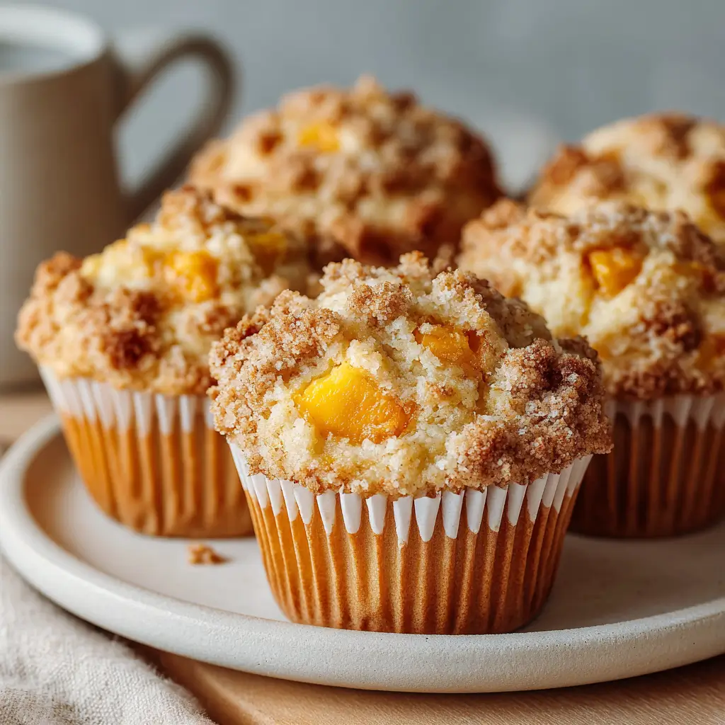Homemade Peach Cobbler Muffins