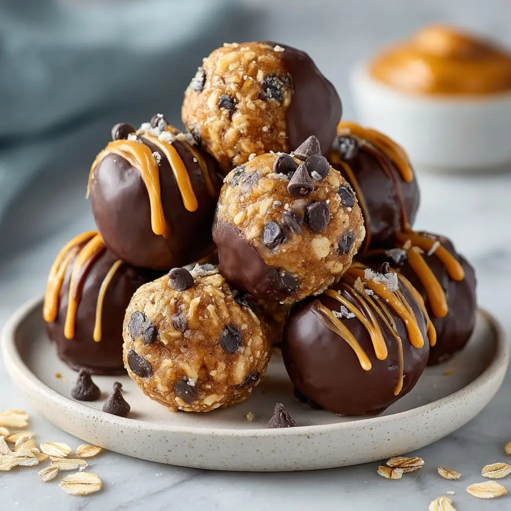 No Bake Chocolate Peanut Butter Protein Balls