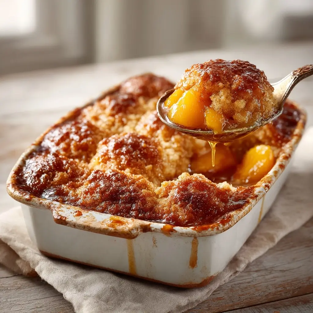 Old Fashioned Oven Baked Peach Cobbler