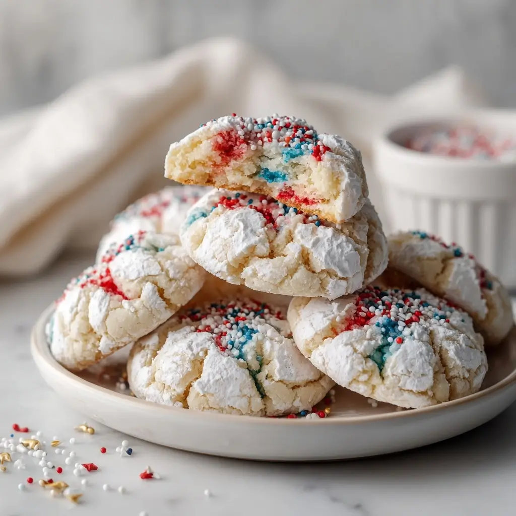 Patriotic Crinkle Cookies