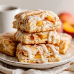 Peach Butter Swim Biscuits With Vanilla Glaze
