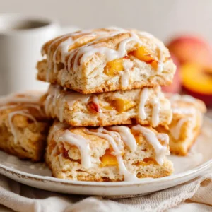 Peach Butter Swim Biscuits With Vanilla Glaze