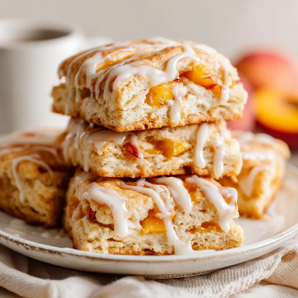 Peach Butter Swim Biscuits With Vanilla Glaze