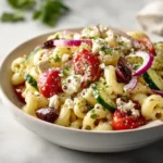 Quick High Protein Greek Pasta Salad