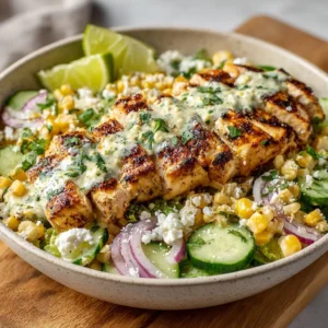 Street Corn Creamy Cucumber Chicken Salad