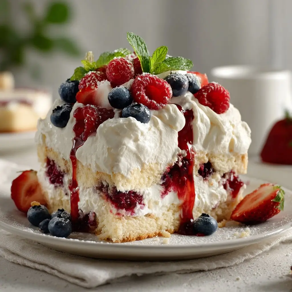 Summer Berry Poke Cake