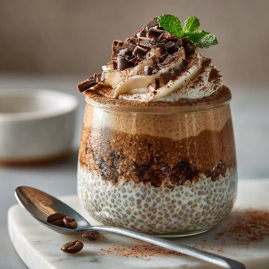 Tiramisu Chia Pudding With Greek Yogurt