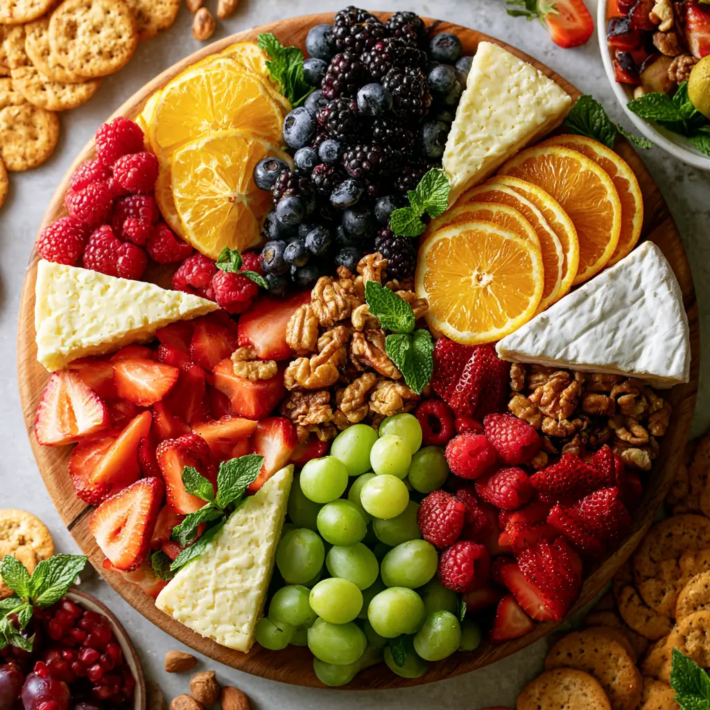 Colorful Summer Fruit & Cheese Board