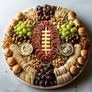 Football Charcuterie Board: Stadium Style Game Day Party Snacks