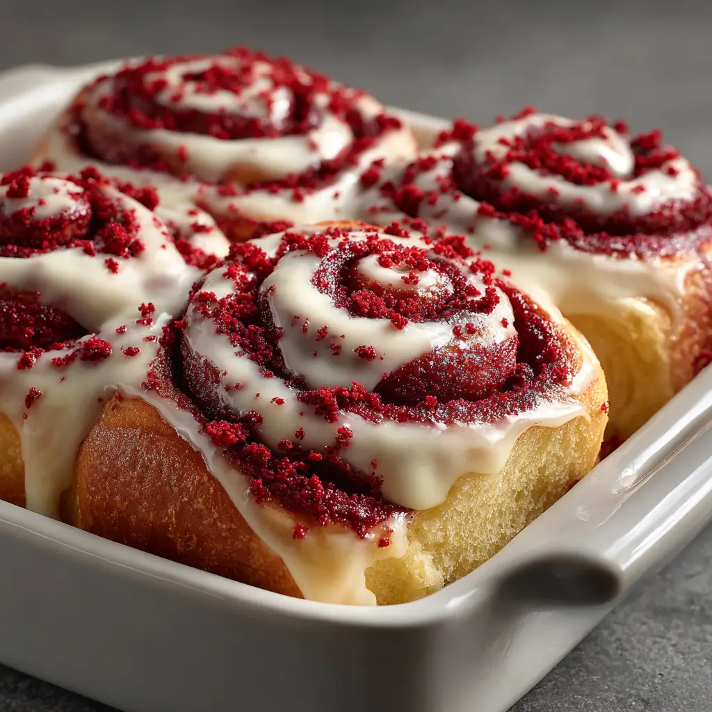 Heavenly Red Velvet Cinnamon Rolls