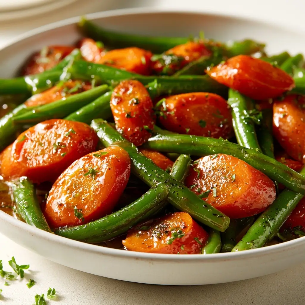 Honey Glazed Carrots And Green Beans