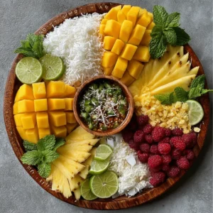 Tropical Summer Grazing Board: Mango, Pineapple & Coconut Party Platter