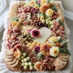 Charcuterie Board With Flowers For Wedding