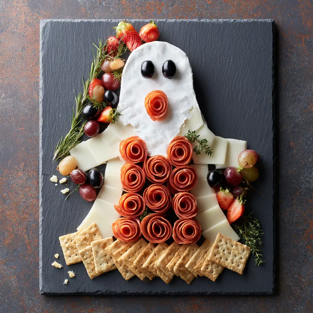 Ghost Shaped Charcuterie Board For Halloween Parties