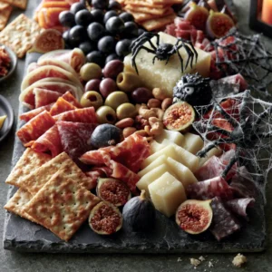 Halloween Charcuterie Board Idea With Cured Meats & Cheeses