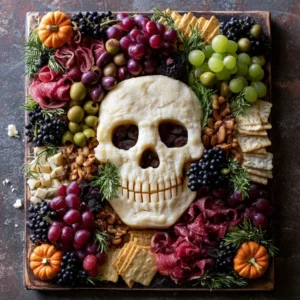 Spooky Skull Themed Charcuterie Board For Halloween