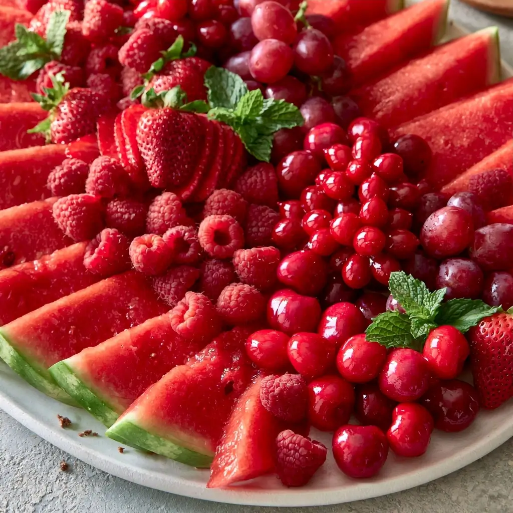 Watermelon Berry Party Food | Red Themed Fruit Tray