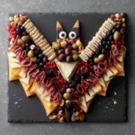 Bat Shaped Charcuterie Board Idea For Halloween