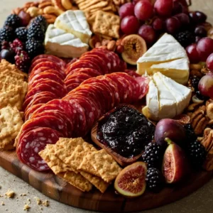 Halloween Charcuterie Board With Cured Salami & Brie