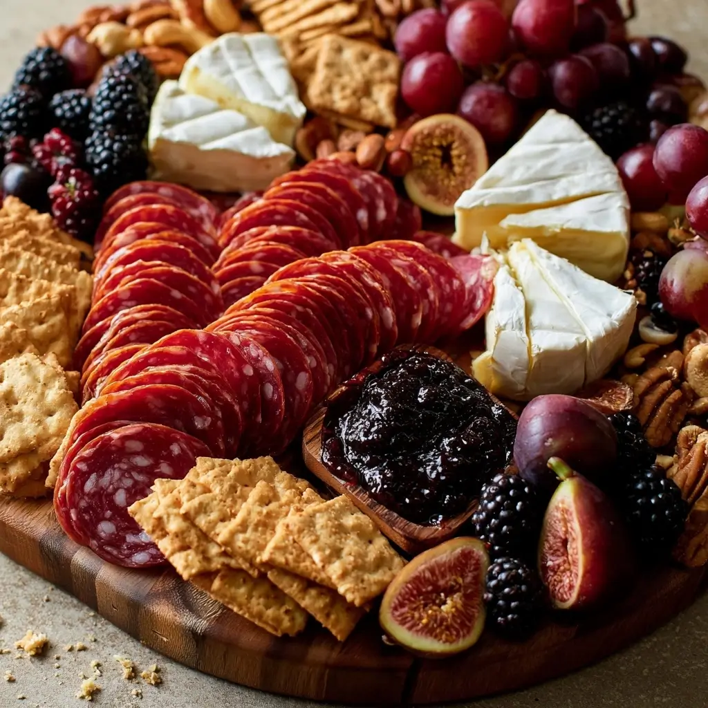 Halloween Charcuterie Board With Cured Salami & Brie