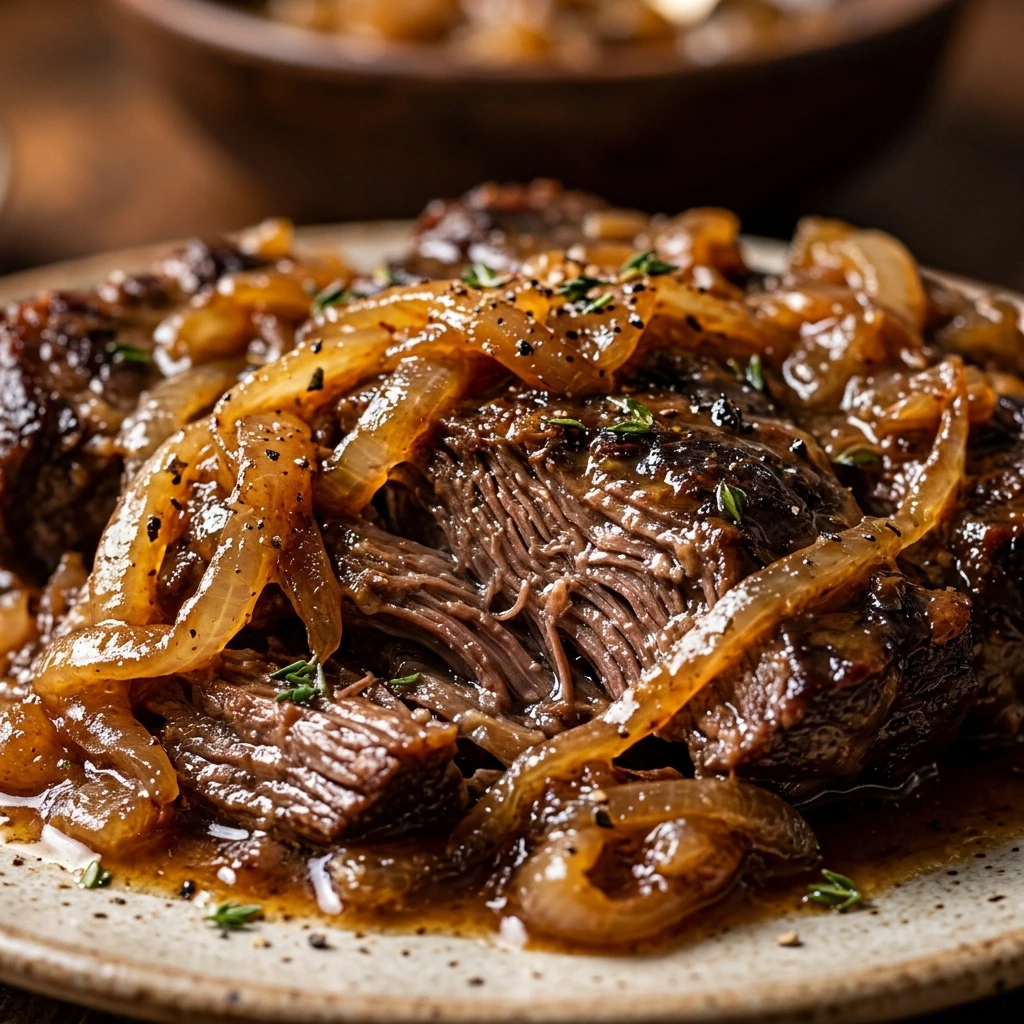 4-Ingredient French Onion Crock Pot Pot Roast