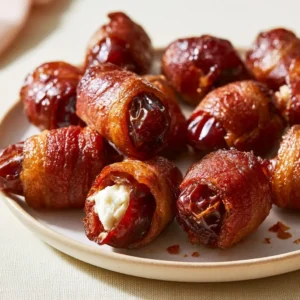 Bacon Wrapped Dates With Goat Cheese | Sweet Savory Appetizer For Any Gathering