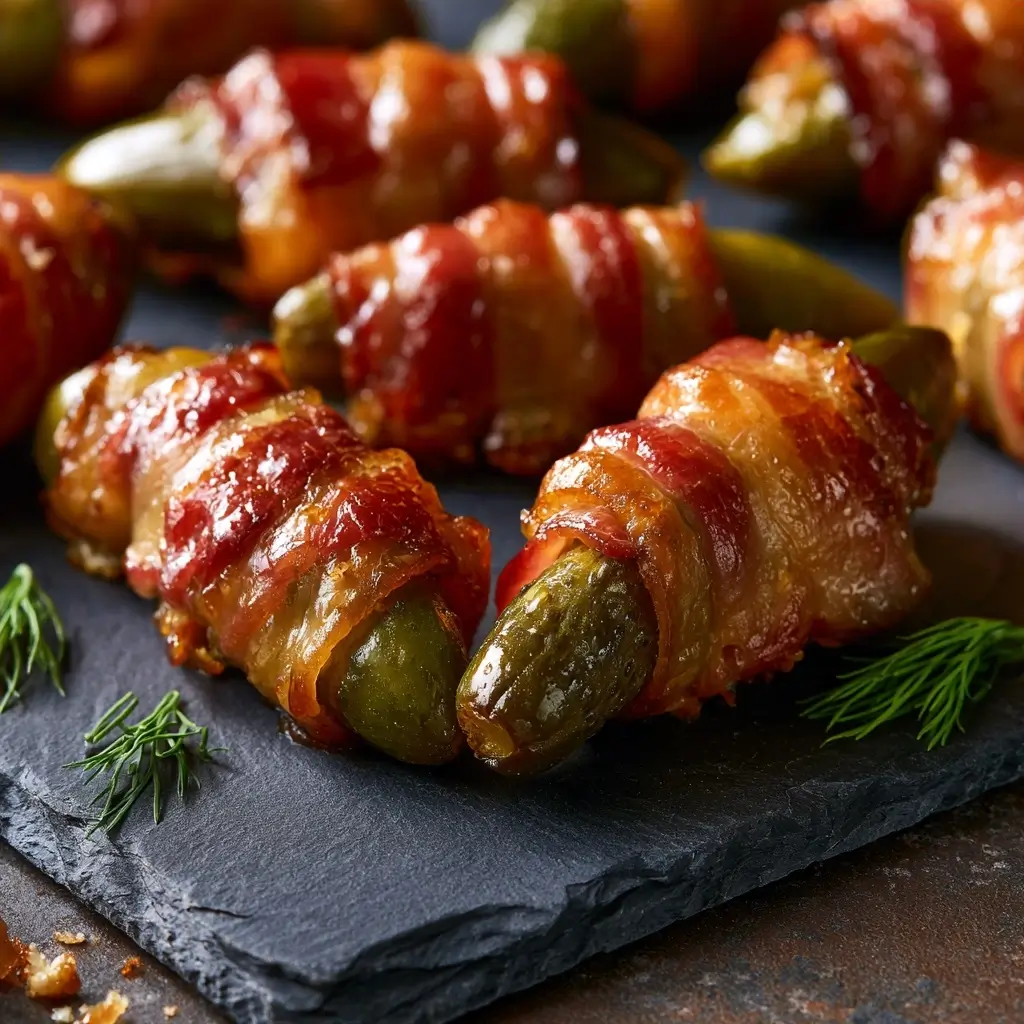 Bacon Wrapped Pickle Poppers