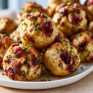 Cranberry Turkey Stuffing Balls
