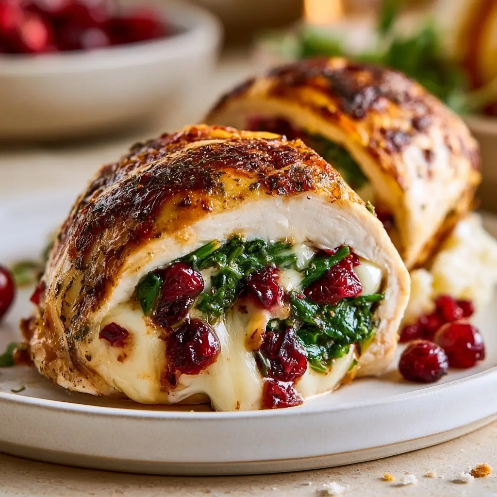 Cranberry & Spinach Stuffed Chicken With Brie