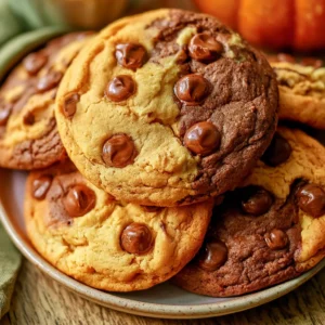 Fall Harvest Marble Chocolate Chip Cookies