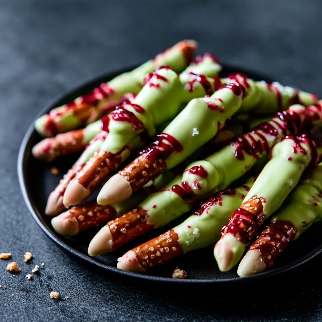 Halloween Witch Finger Pretzels