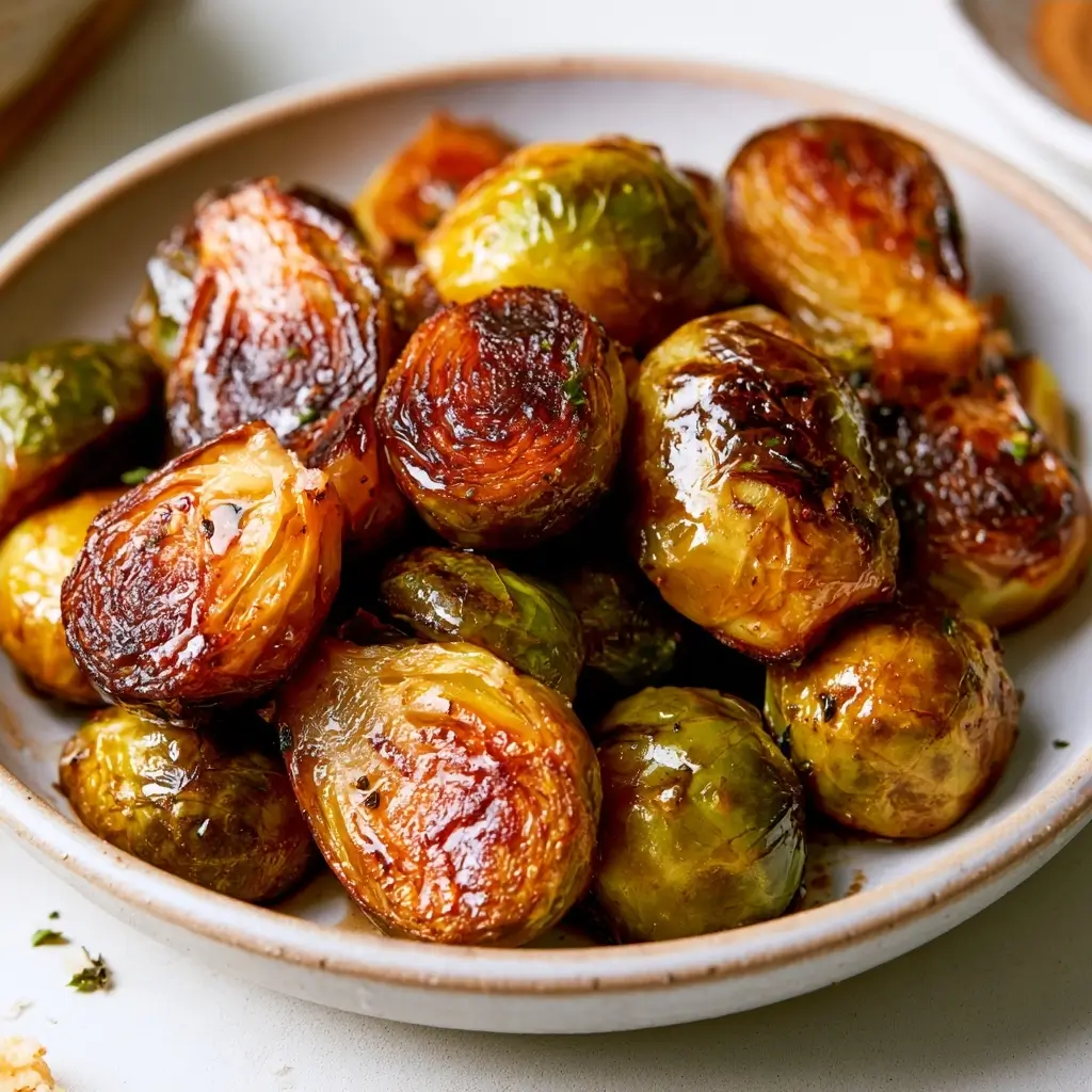 Maple Balsamic Roasted Brussels Sprouts | Thanksgiving Side Dishes