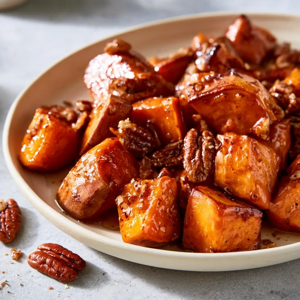 Maple Pecan Roasted Sweet Potatoes