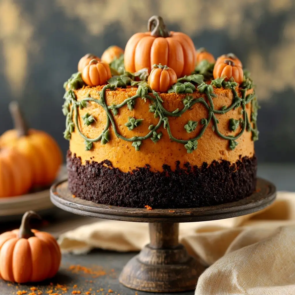 Pumpkin Patch Cake For Halloween