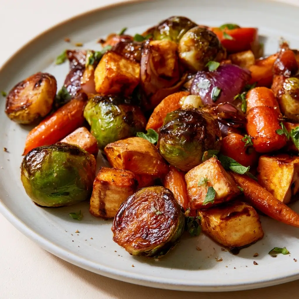 Roasted Autumn Vegetables With Balsamic Glaze Fall Side Dish