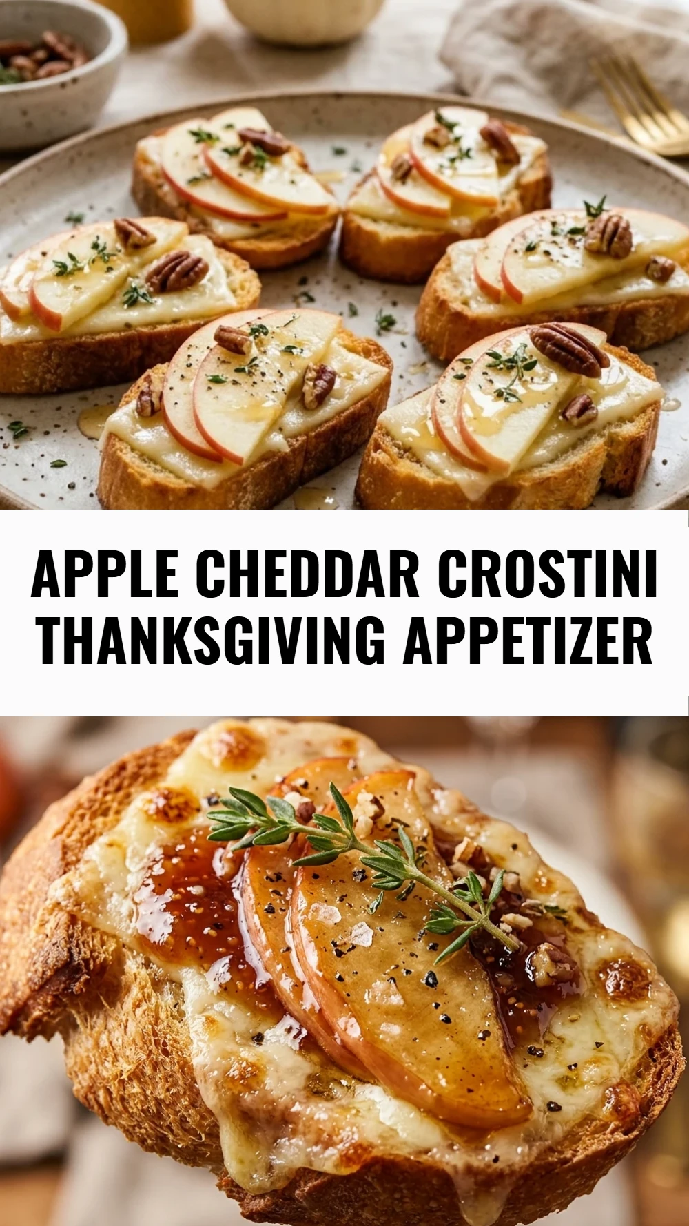 Apple Cheddar Crostini Thanksgiving appetizer