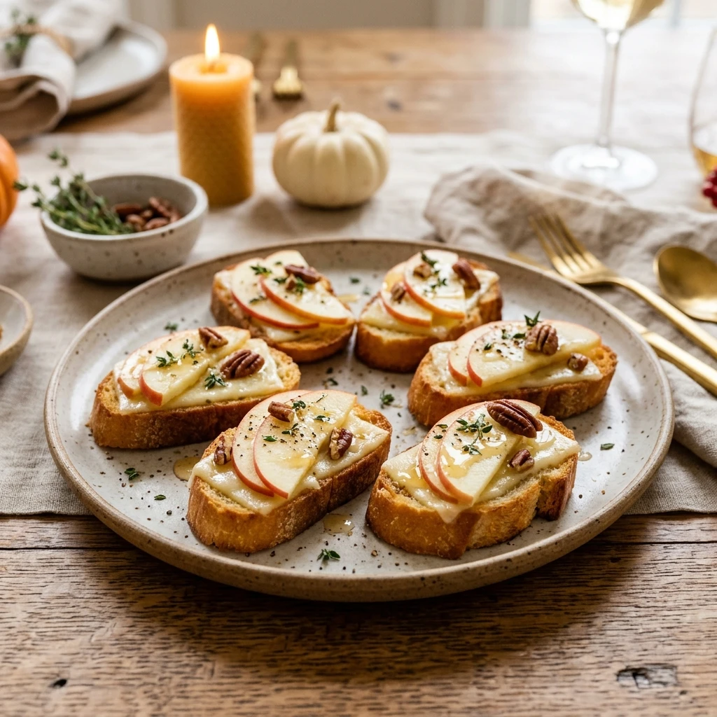 Apple Cheddar Crostini Thanksgiving appetizer