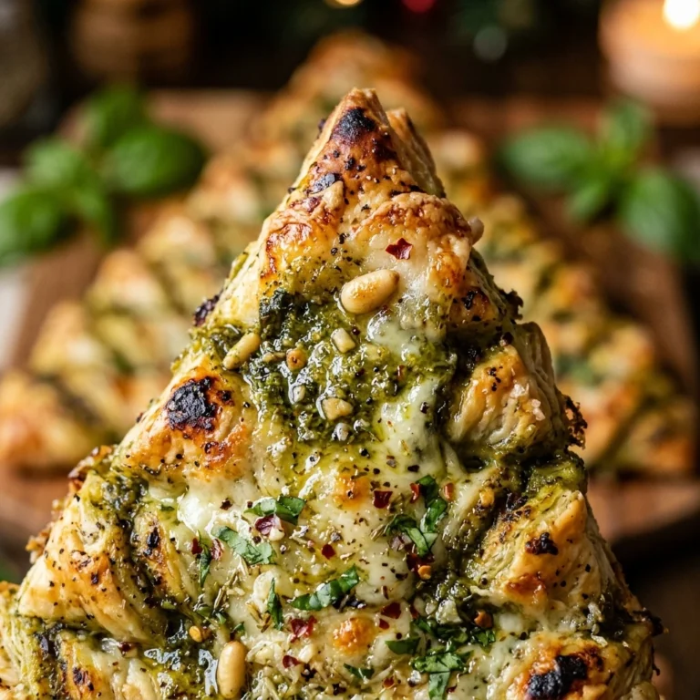 Basil Pesto Cheesy Puff Pastry Christmas Tree