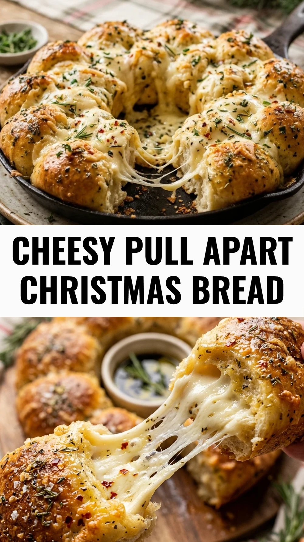 Cheesy Pull Apart Christmas Bread