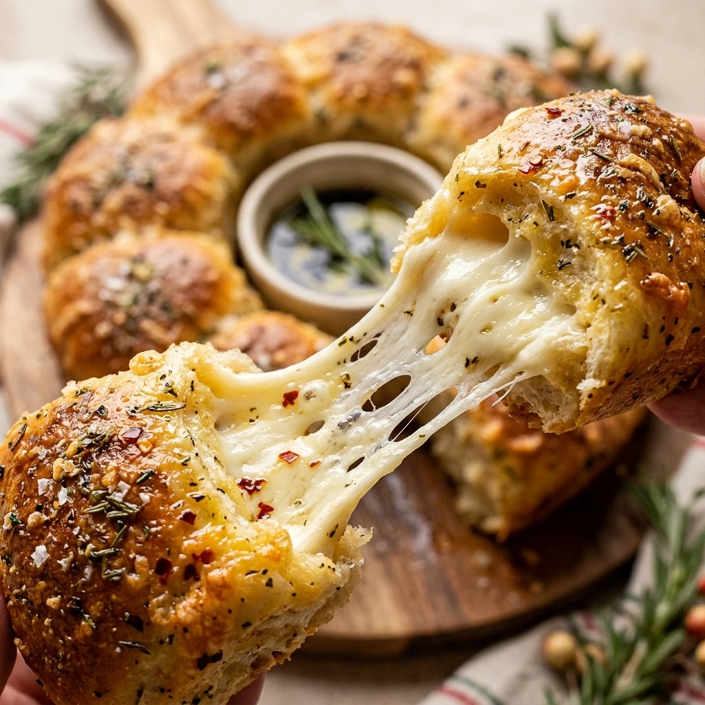 Cheesy Pull Apart Christmas Bread