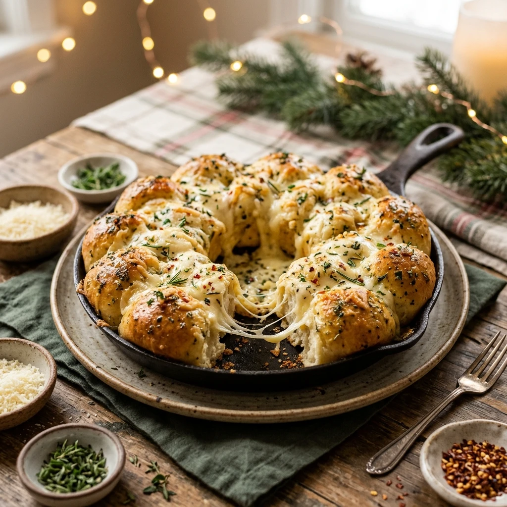 Cheesy Pull Apart Christmas Bread
