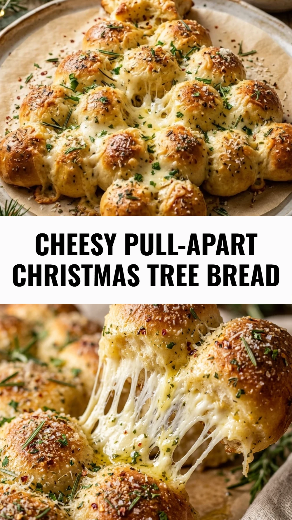 Cheesy Pull-Apart Christmas Tree Bread