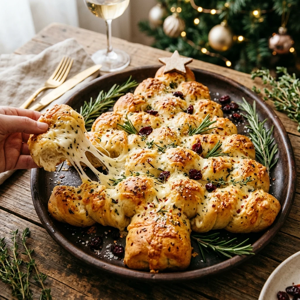 Cheesy Pull-Apart Christmas Tree Bread