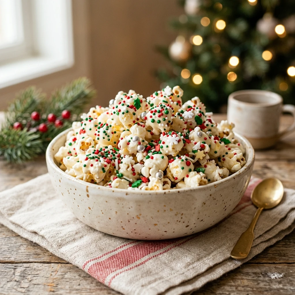 Christmas Funfetti Popcorn