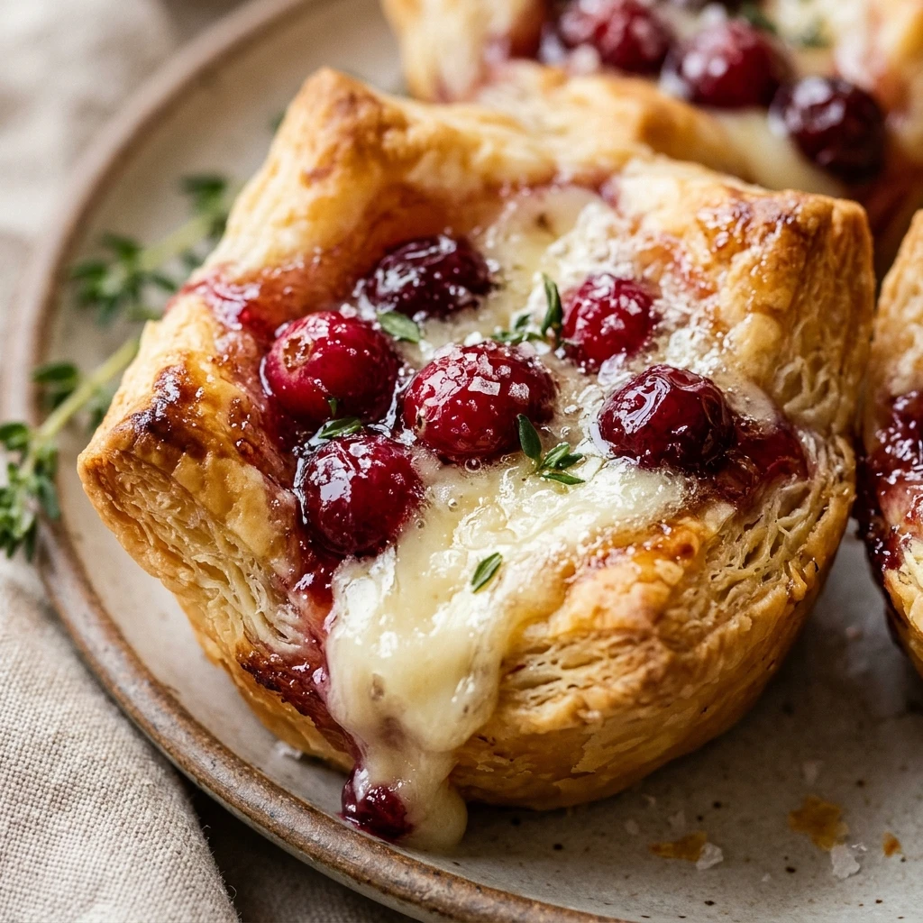 Cranberry-Brie Holiday Puff Pastry Bites
