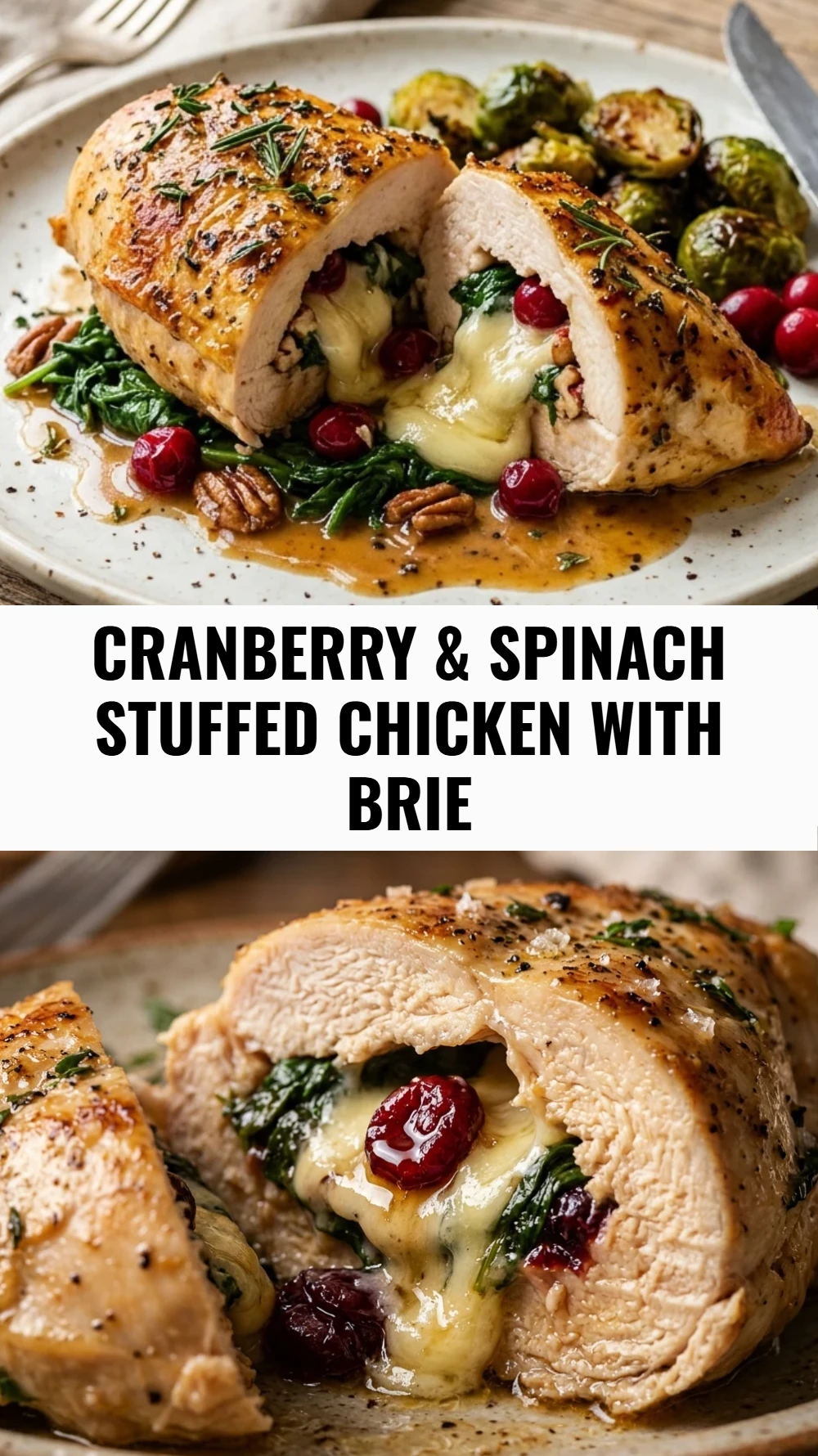 Cranberry & Spinach Stuffed Chicken with Brie
