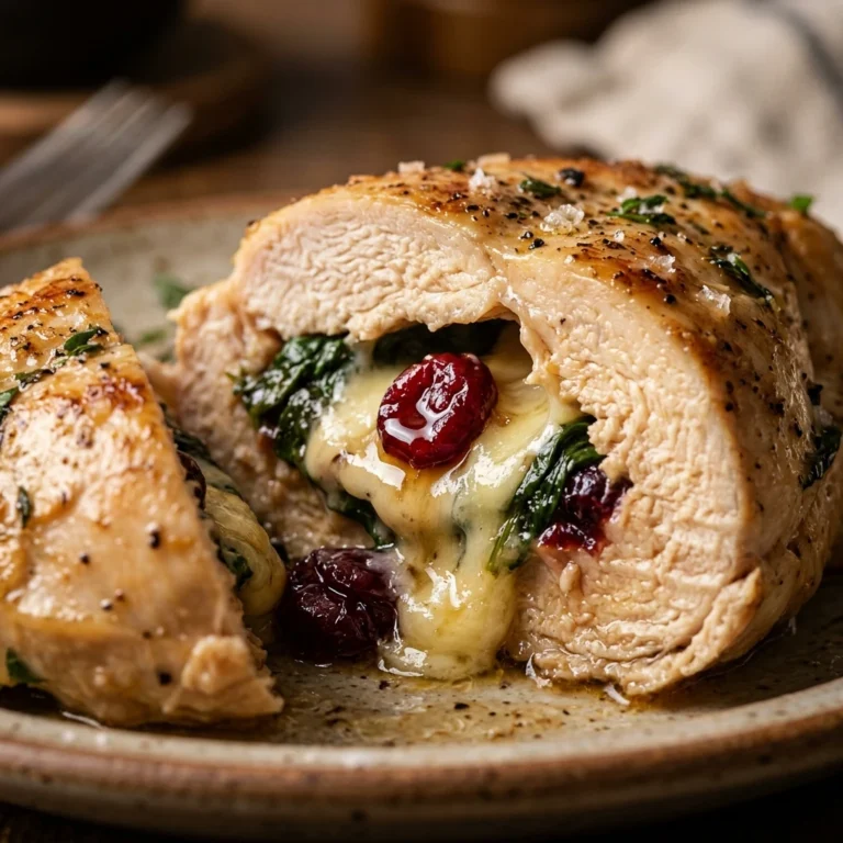 Cranberry & Spinach Stuffed Chicken with Brie