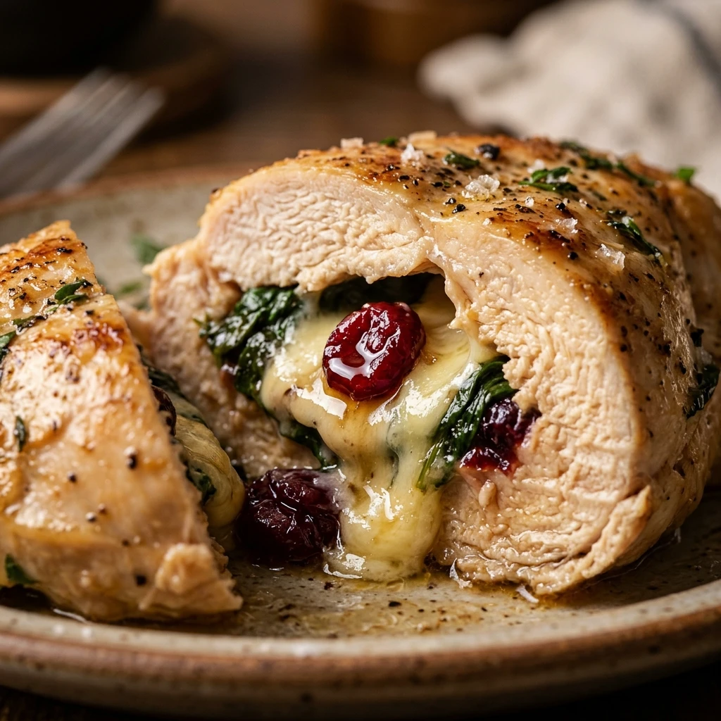 Cranberry & Spinach Stuffed Chicken with Brie